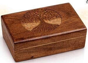 Handmade Wooden Jewelry & Keepsake Box, Decorative Storage home décor accent
